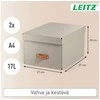 Leitz Leitz Puro Storage Box with lid, medium, 17L, 100% recycled card, pack of 2, Pilkas, Cardboard, 17 L, 270 mm, 370 mm, 200 mm