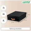 Leitz Puro laikymo dėžė su dangčiu, vidutinė ir maža talpa, 8 l, 100 % perdirbtas kartonas, 2 vnt. pakuotė, Juodas, kartonas, 8 l, 270 mm, 370 mm, 100 mm