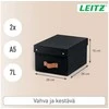 Leitz Puro laikymo dėžė su dangteliu, maža, 7 l, 100 % perdirbtas kartonas, 2 vnt. pakuotė, Juodas, kartonas, 7 l, 200 mm, 280 mm, 150 mm
