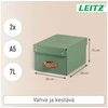 Leitz Puro laikymo dėžė su dangteliu, maža, 7 l, 100 % perdirbtas kartonas, 2 vnt. pakuotė, Žalias, kartonas, 7 l, 200 mm, 280 mm, 150 mm