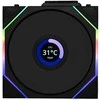 Lian Li UNI FAN TL LCD Wireless korpuso ventiliatorius, ARGB, PWM – Reverse Blade, 140mm, juodos spalvos