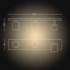 Lubinis šviestuvas Philips Hue Baltas Ambiance Runner Deckenleuchte baltas + Dimmschalter • 3er-Spot