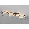 Lubinis šviestuvas Lubinis LED šviestuvas TRIO Groovy, 37W, 3000K, 4600lm, juodos/aukso sp., 95 x 6 x 40 cm