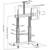 Laikiklis Mozi TTL07 Heavy Duty grindų stovas 60–100 colių monitoriams ir televizoriams