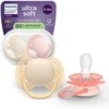 Philips Avent Ultra soft -tutti, 0–6 kk, 2 kpl/pakkaus, keltainen/oranssi, 80 % kasvipohjaisia materiaaleja