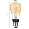 Philips Hue W 7.2W Filament ST64 E27 | E27 | 7 W | Minkštas baltas 2100K | Bluetooth ir Zigbee