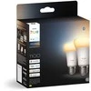 Philips Hue WA 1100 A60 2P EU | E27 | 8.1 W | Warm to cool baltas light | Bluetooth and Zigbee