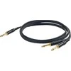 PROEL 6,3 mm stereo vyriškas - 2 x 6,3 mm monofoninis, 5 m, juodas