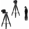 „Rollei“ – kompaktiškas keliautojo trikojis Nr. 2 – aliuminio – 43,5 cm pakuotės dydis, 44 cm minimalus aukštis, 180 cm maksimalus aukštis