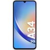 Samsung | Galaxy | A34 A346 | Nuostabus Sidabrinis | 6,6" | Super AMOLED | 1080 x 2340 pikselių | Mediatek | Matmenys 1080 (6 nm) | Vidinė RAM 6 GB | 128 GB | Micro SDXC | Dvi SIM kortelės | Nano-SIM | 4G | 5G | Pagrindinė kamera 48+8+5 MP |. Antrinė kamera 13 MP |