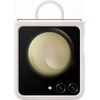 PF731TUE Silikoninis dėklas with Ring for Samsung Galaxy Flip 5, Kreminis (Kreminis)