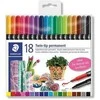 Staedtler 2 galiukų pluoštinis rašiklis, 18 skirtingų spalvų