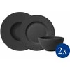Villeroy &amp; Boch Manufacture Rock indų rinkinys, 6 dalių, juodos spalvos