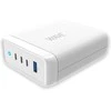 Wave 100 W USB-latausasema, 3x USB-C + 1x USB-A, valkoinen