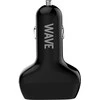 Wave automobilinis įkroviklis, 1 x USB Type-C + 1 x USB-A 18W + 18W, juodas