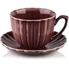 Affek Design EVIE BURGUNDY puodelis ir lėkštutė 300 ml