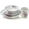 Affek Design LEA LAVENDER pietų rinkinys, 16 dalių, 370 ml puodelis / 500 ml dubuo, 17/19,5/25,5 cm