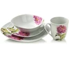 Affek Design LEA PEONY 16 dalių pietų servizas, 370 ml puodelis / 500 ml dubuo, 17/19,5/25,5 cm