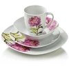 Affek Design LEA PEONY 16 dalių pietų servizas, 370 ml puodelis / 500 ml dubuo, 17/19,5/25,5 cm