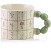 Affek Design NARIA Puodelis 350ml 9x14x8cm kwiatki