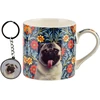 Affek Design NOYA Puodelis su breloczkiem 380ml 9x13x9cm Mops