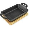 Allesken LUXE Naczynie żeliwne mini na desce 19x11x3cm prostokąt 280ml