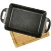 Allesken LUXE Naczynie żeliwne mini na desce 19x11x3cm prostokąt 280ml