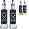 Excellent Houseware Stikliniai aliejaus ir acto buteliai 300 ml, juodi, 2 vnt.