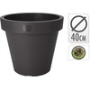 Mondex Juodas apvalus plastikinis gėlių vazonas 39 cm - Sodo vazonas