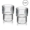 Mondex Since 1986 ELLA STRIPES Komplet 4 szklanek 320ml ze szkła borokrzemowego 8x7x9,7 cm
