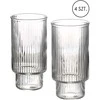 Lumarko ELLA STRIPES 4 stiklinių rinkinys, 400 ml, borosilikatinis stiklas, 7 x 5,6 x 14 cm