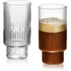 Lumarko ELLA STRIPES 4 stiklinių rinkinys, 400 ml, borosilikatinis stiklas, 7 x 5,6 x 14 cm