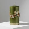 Mondex GARLAND žvakės aplikacija, didelis cilindras, 7x7x18cm, žalias parafinas