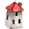 Mondex Keraminis LED pakabukas „Namelis“, baltas ir rudas, 2 raštų mišinys, 5,4 x 4 x 3 x 9,9 cm