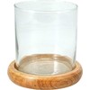 Mondex Žvakidė iš mango medienos ir stiklo 12x12 cm
