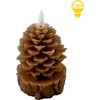 Mondex Since 1986 NIKOLAO BROWN Świeca LED 9x9x15,5 cm szyszka na pniu AW25