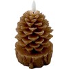 Mondex Since 1986 NIKOLAO BROWN Świeca LED 9x9x15,5 cm szyszka na pniu AW25