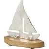 Mondex ŁÓDKA NA PODSTAWIE 15X5X17CM SREBRNA
