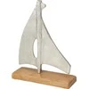 Mondex ŁÓDKA NA PODSTAWIE 19X6X24CM SREBRNA