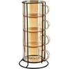 Mondex Since 1986 PETER HONEY Komplet 4 filiżanek na stojaku 350ml 12,5x12,5x27 cm