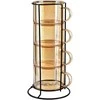 Mondex Since 1986 PETER HONEY Komplet 4 filiżanek na stojaku 350ml 12,5x12,5x27 cm