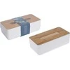 Bathroom Solutions Orion Servetėlių dėžutė WHITNEY su bambuko dangteliu