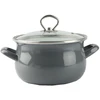 Pilkas emaliuotas puodas HELENA 3L Silesia Emalia Gas Traditional Induction