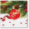 Mondex Serwetki 33x33 Raudona bauble 20szt