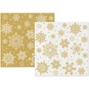 Mondex Serwetki DINNER AIRLAID 40X40cm 12szt fizelina Reverse Design Snowflakes auksinis-baltas