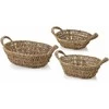 Affek Design AMPARO 3 KREPŠIŲ RINKINYS Ovalus30x23x9/27x20x8/24x17x7cm žolė