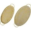 Mondex Since 1986 HEXAGONE GLOW 2 dekoratyvinių ovalių padėklų rinkinys 51x30x3/45x24x3 cm