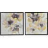 Mondex Since 1986 INGA 2 paveikslų rinkinys 40x40cm juodos ir auksinės gėlės