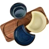 Mondex Since 1986 MODERN KITCHEN Deska su 3 miskami 8,5x42x/11x9,5x3,5cm(26,5x11x1,2cm)2x150ml 120ml