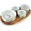 Mondex Since 1986 MODERN KITCHEN Deska su 4 miskami 11x3,58,5x4 2x/7x3,3cm (28x16x1,2cm) rozmaryn 160ml/120ml/2x80ml
